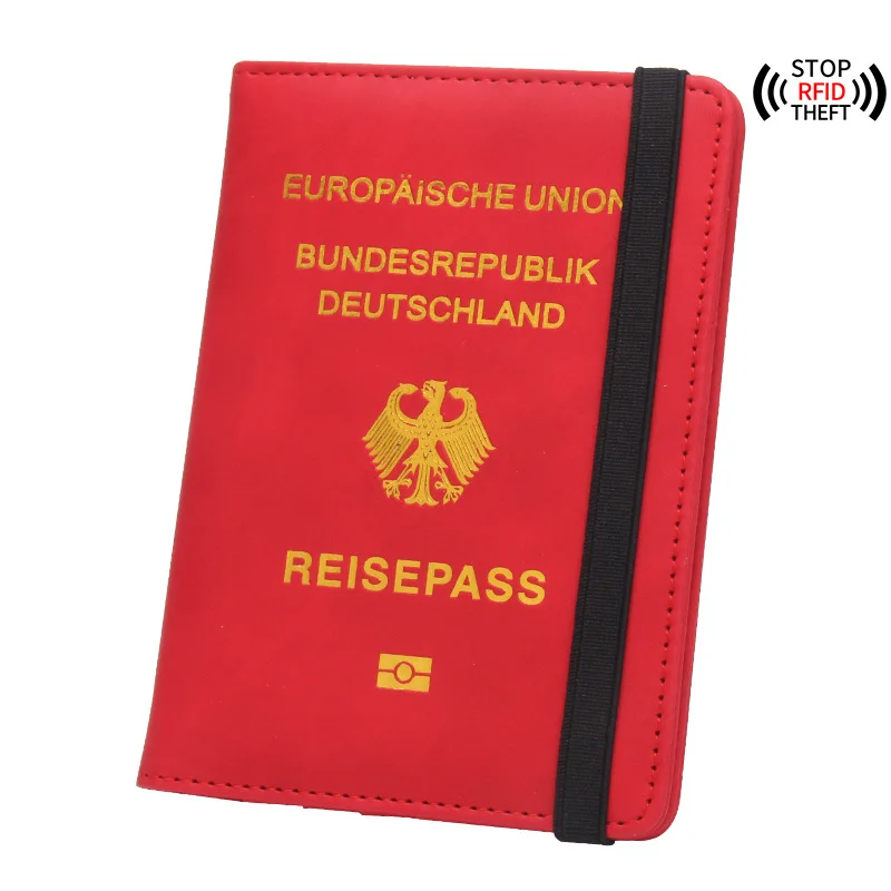 

Germany Passport Cover Women Men Travel Wallet Card Holder Pu Leather Case for Passports Reisepass Deutschland Rfid Blocking