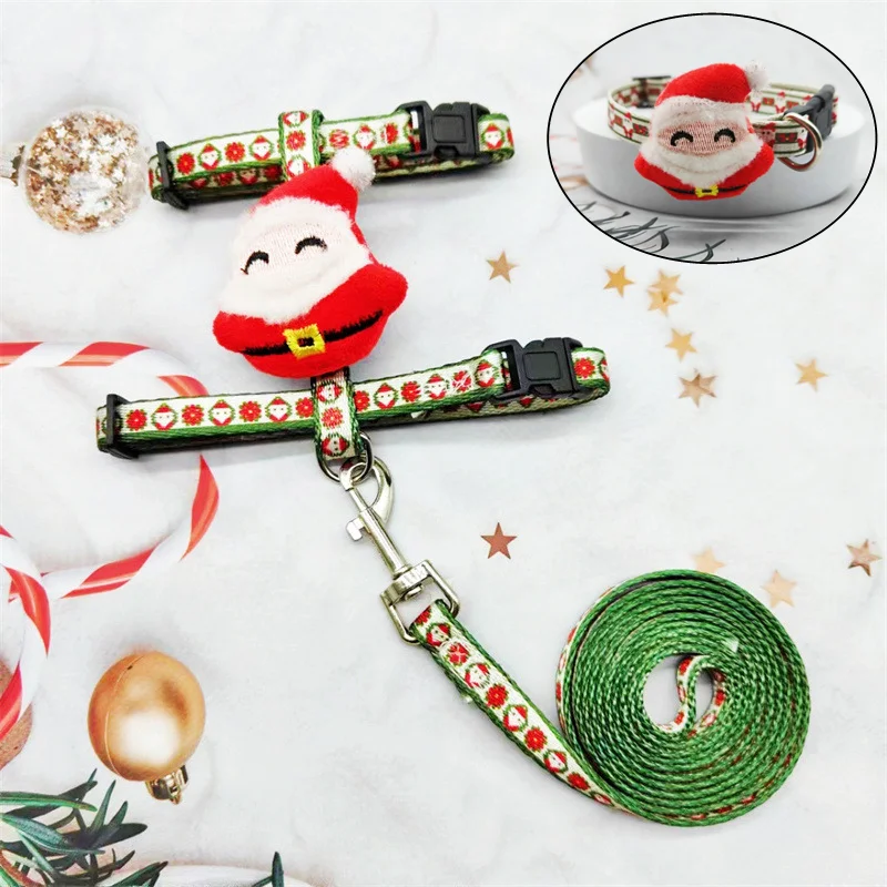 Unique Style Paws Personlized Christmas Dog Collar with Bow Red Santa Clause Dog Collar Flower Dog Collar Large Medium Small Dog