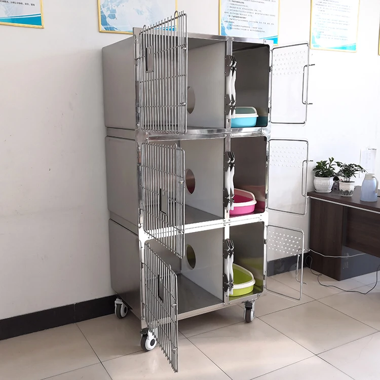 Picture 7: Cat Boarding Cages for Pet Grooming Salon Pet Hospital Stainless Steel Veterinary Cage
