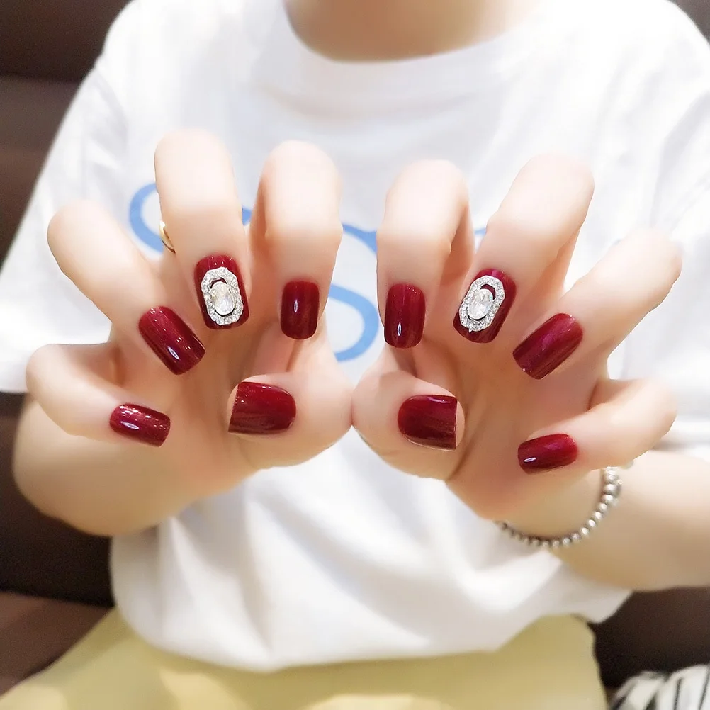 Autocollants pour faux ongles à la mode, couverture complète, pointes élégantes pour femmes et filles, accessoire artistique à usage domestique, 24 pièces