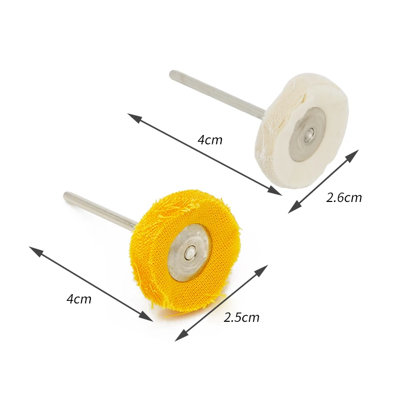 10pcs Oral Polishing Brush with Handle, Yellow and White Cloth Head for Dental Cleaning, Polishing, and Cleaning