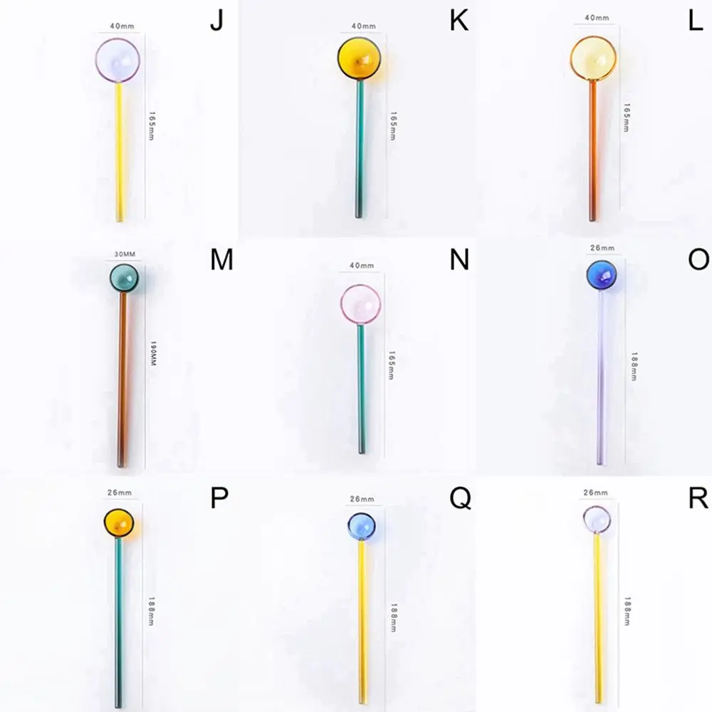Round Rod Colored Transparent Dessert Coffee Scoop Kitchen Gadgets Stirrer Tableware Stirring Spoons Spoon