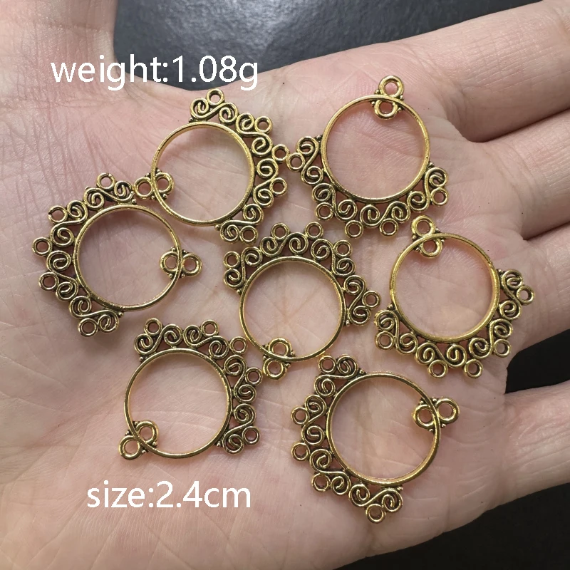 10pcs Tibetan Silver Dream Catcher Hollow Pendant DIY Handmade Necklace Earrings Porous Connector Accessories Wholesale