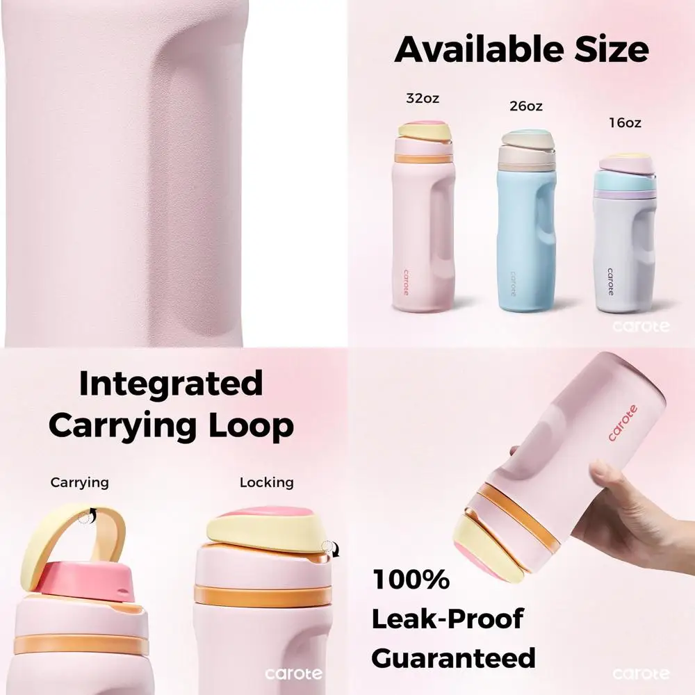 

Pink Peach 32oz BPA-Free Insulated Stainless Steel Water Bottle with Straw for Travel and Outdoors