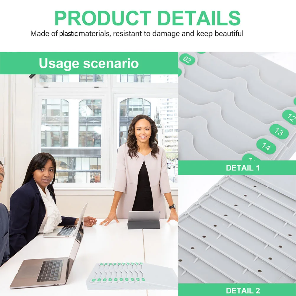 

Attendance Cards Holder Rack Office Factory Lightweight Portable Storage Slot Pockets Numbered Machine Compatible