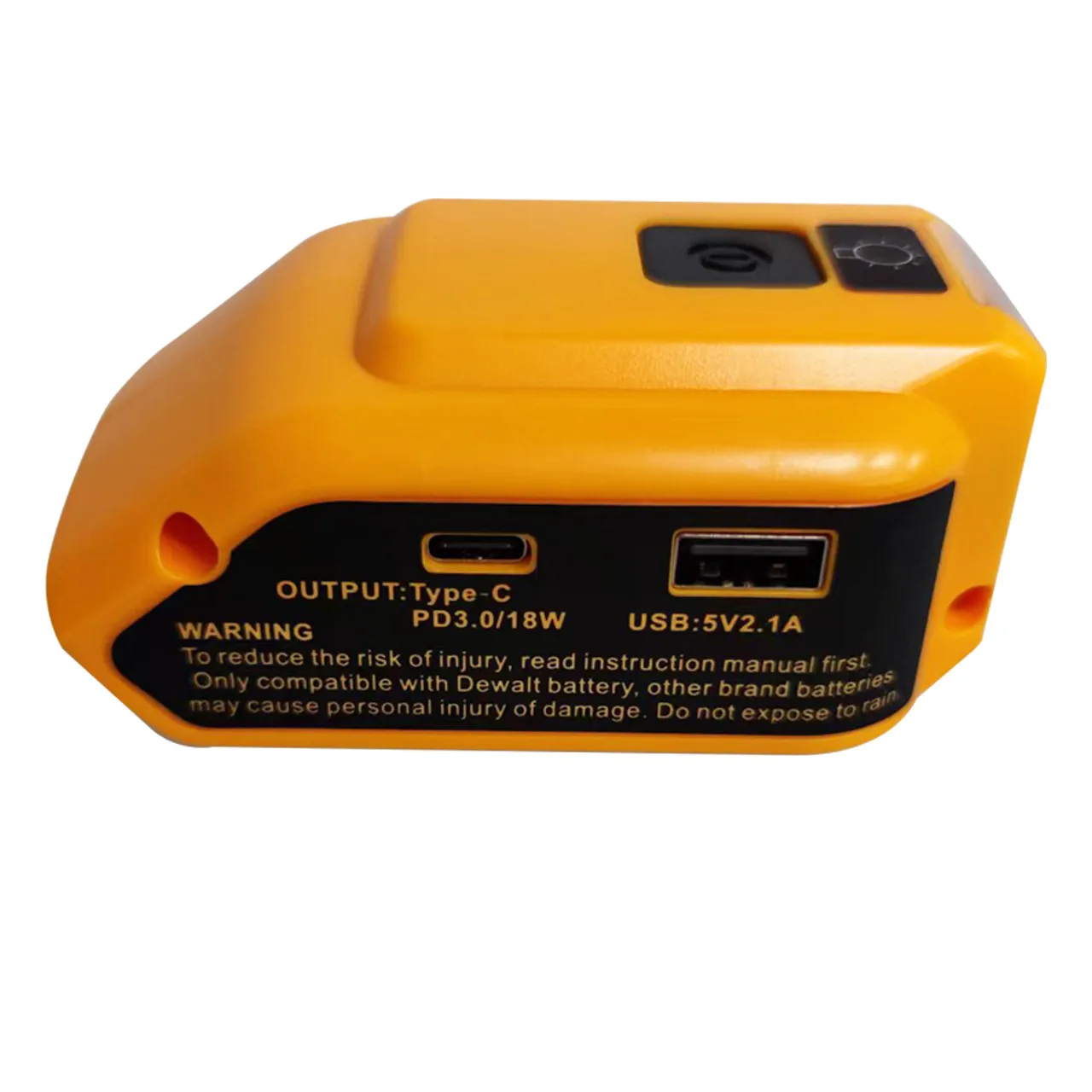 Tool light compatible with DeWei 14.4-18V lithium battery USB+tyc with DC output DCB0 90LED light