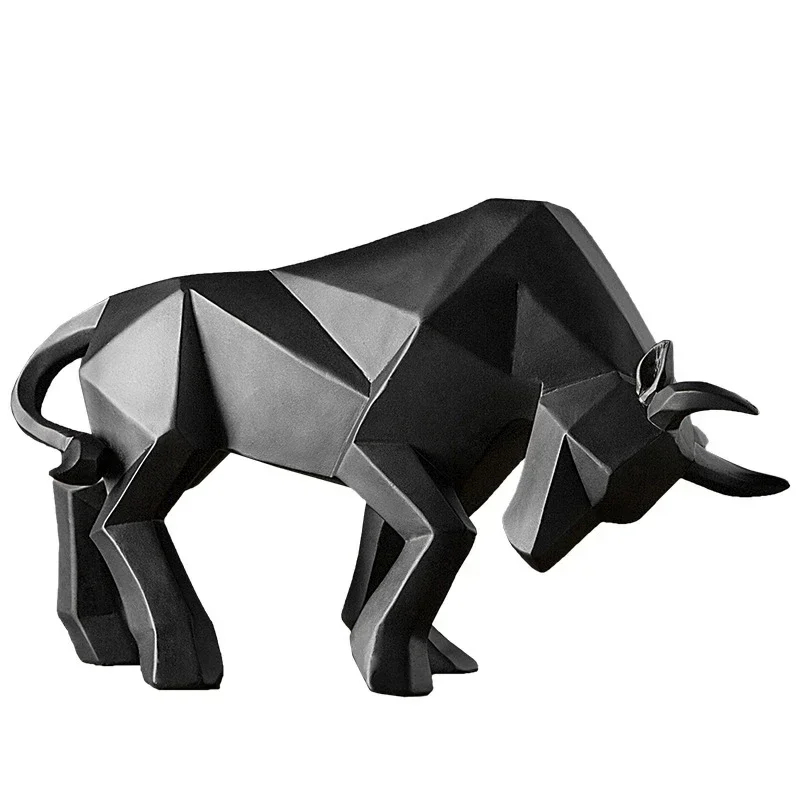 Bull Statue Bullfight Sculpture Ox Resin nordic Home Decor Tabletop Statues Bison Figurine Animal Cabinet Home Decoration Gifts