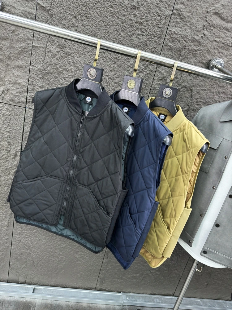

Svip Embroidered Diamond Pattern Comfortable Warm Baseball Collar Men's Vest Faionable Casual Outerwear for Autumn And Winter