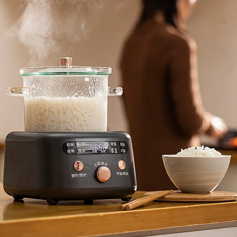 All-glass Smart 0 Coated Uncoated Non-stick Pan Small 1-3 Person Mini Rice Cooker Rice Cooker Household Single Person