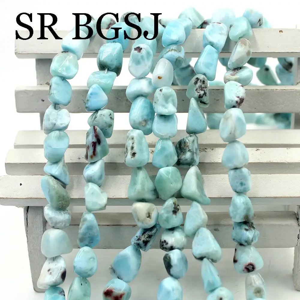 8x12mm Freeform Nugget Larimar Genuine Natural Stone Craft Beads Strand 15\