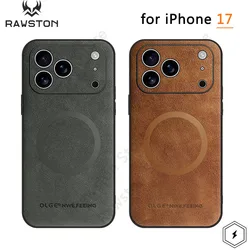 Magnetic Leather Case for Apple iPhone 17 Pro Max 13 12 14 15 16 17Pro MacSafe Luxury Wireless Charge Shockproof MagSafe Cover
