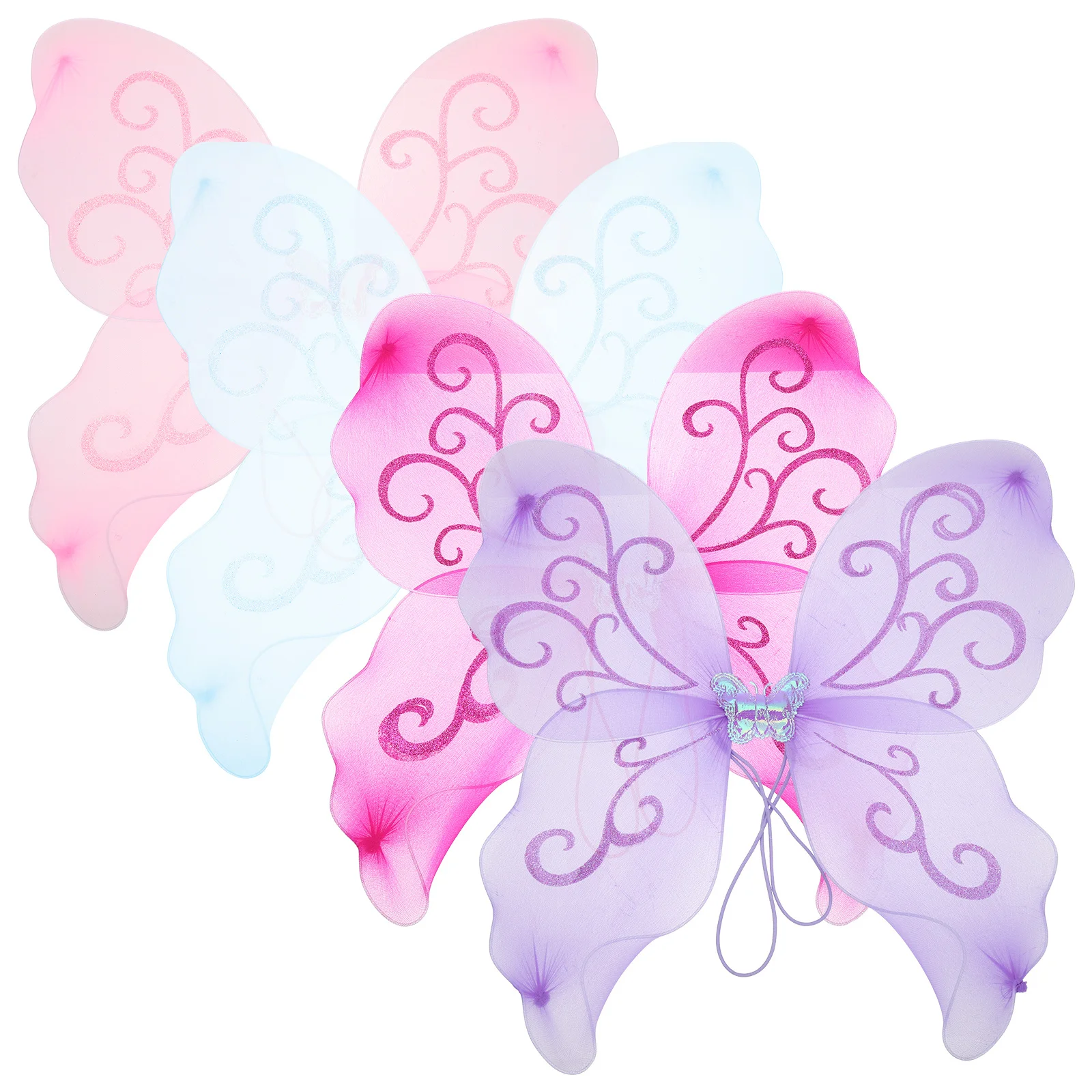 Fairy Costume 4pcs Colorful Butterflies Design Kids Dress Up Props for Girls Party Cosplay Role Play Decoration