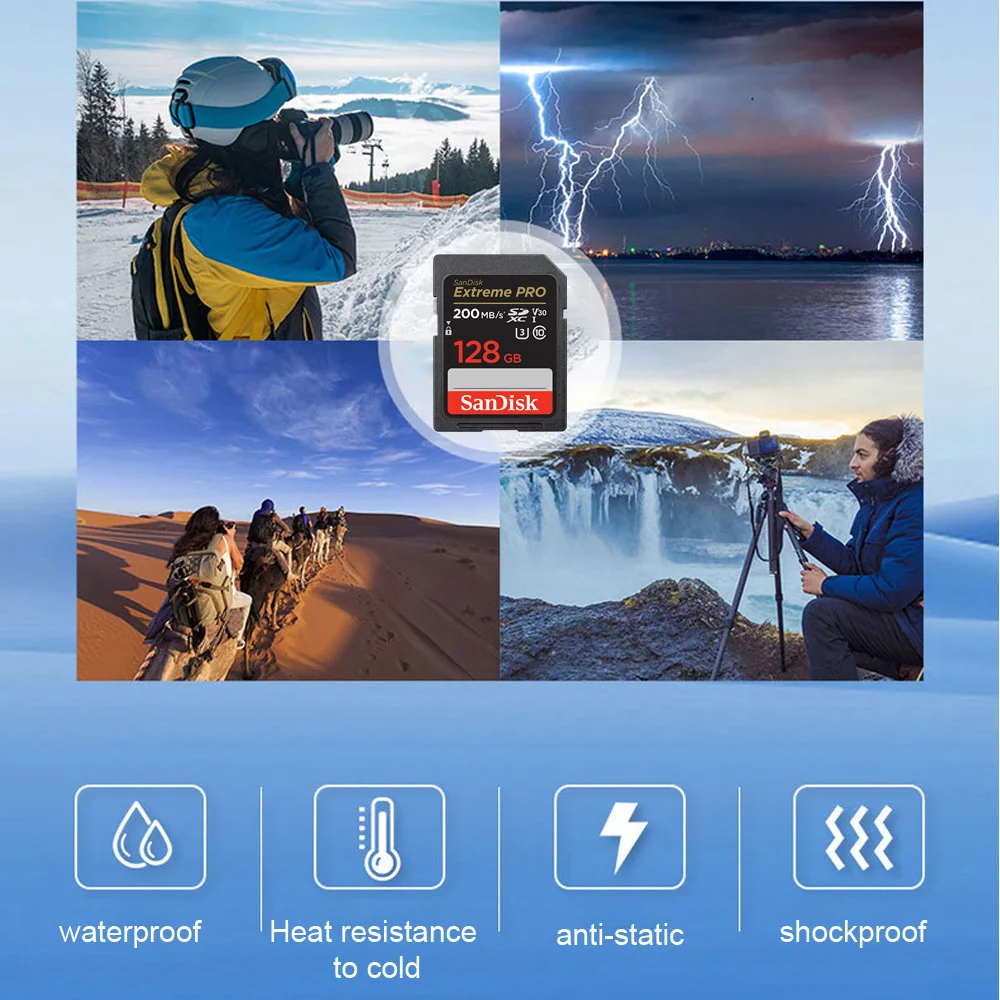 SanDisk Secure Digital Memory Card 256 ГБ 128 ГБ 64 ГБ SDXC 32 ГБ SDHC Камера SD Flash Карта памяти для цифровой зеркальной камеры Видеокамеры
