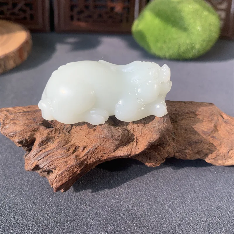 Stone Necklace Natural Hotan White Jade Pixiu Pendant Men And Women