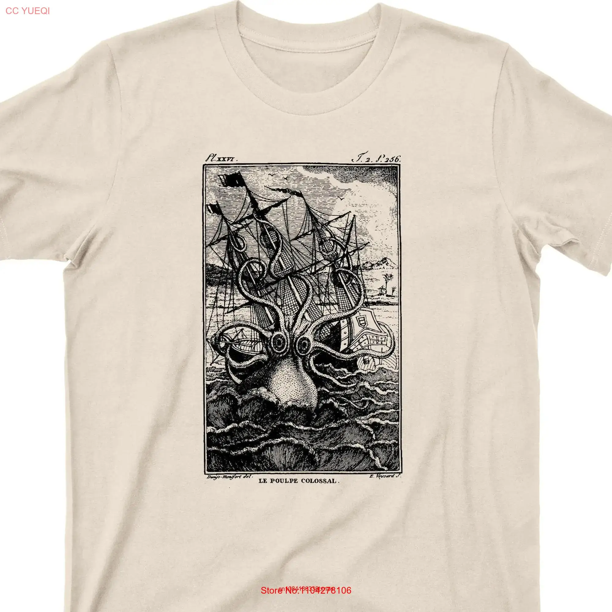 Giant Octopus T Shirt Kraken Sea Monster long or short sleeves