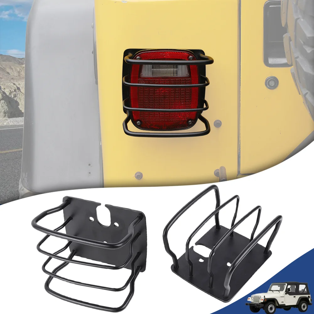 

Iron Car Tail Light Decoration Taillight Protection Guards Cover for Jeep Wrangler TJ 1997-2006 Lamp Hoods Exterior Accessories
