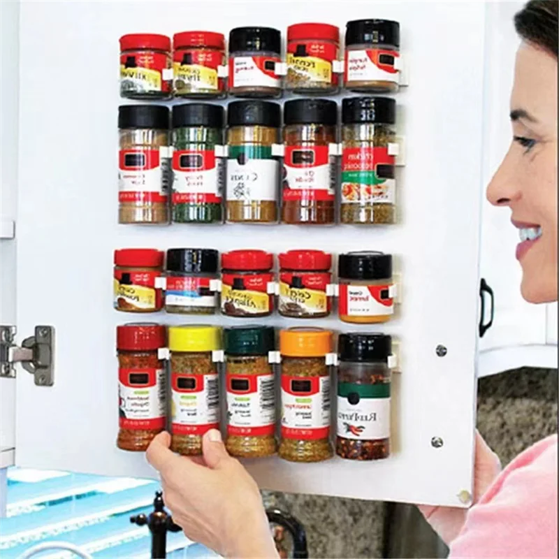 YWDZ-150PCS Spice Clips Spice Gripper Clips Strips Cabinet Holder Spice Organizer Pantry And Inside Cabinet Organization