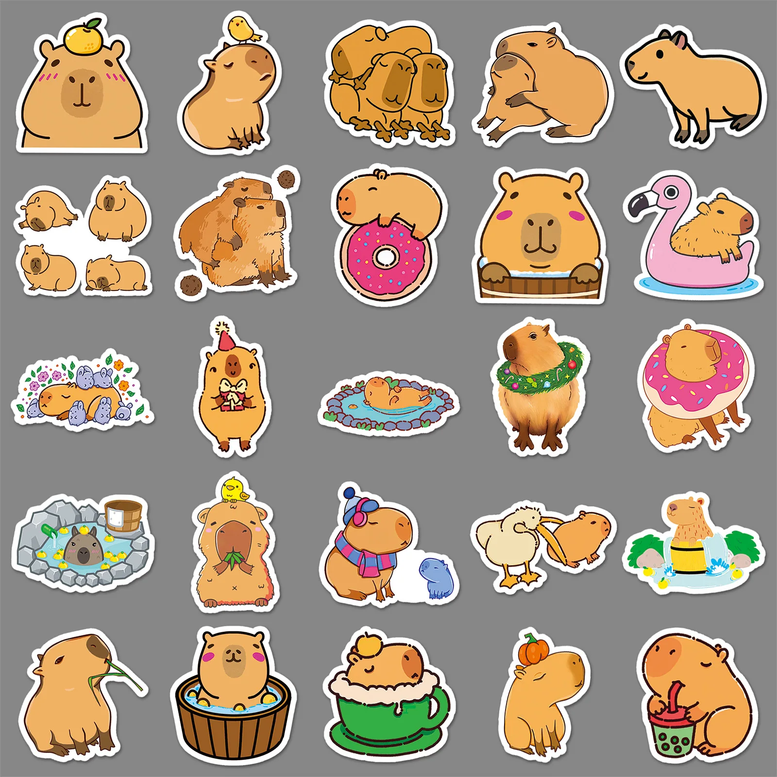 10/30/50pcs Capibara Graffiti Adesivo Scrapbook Kawaii Simpatico Cartone Animato Animale Del Telefono Del Computer Portatile Fai Da Te Caso Bagaglio Decalcomania Decor adesivo