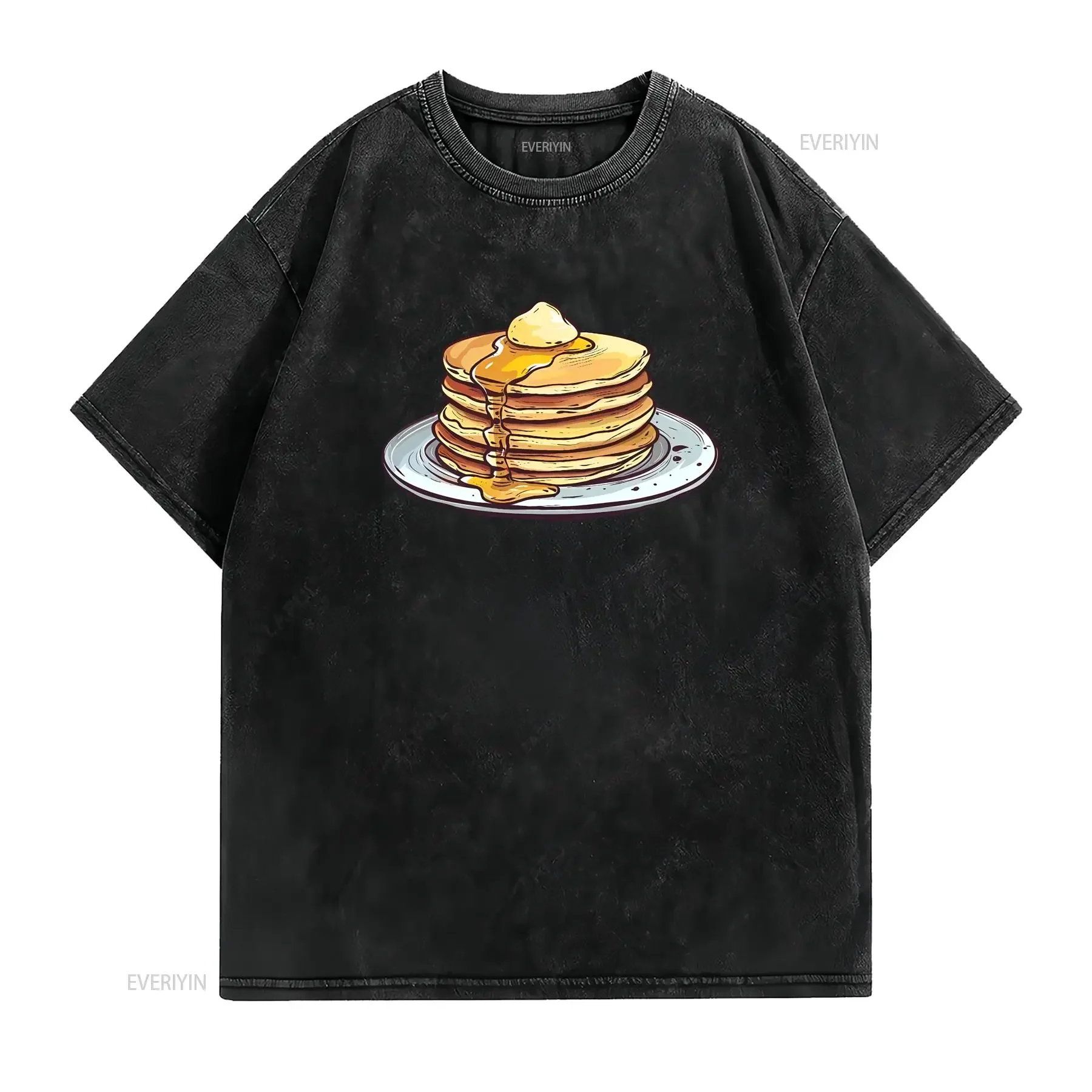 Pancake Baby T Shirt Y2K 90s Style Food Baking Cooking Lover Sunday Brunch Retro Foodie for Shirtn vintage Washed Slightly