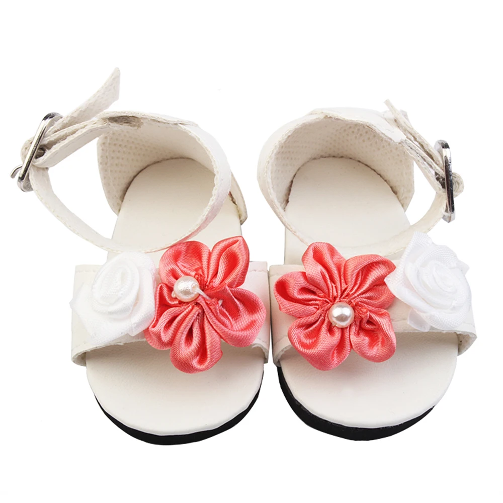 7cm Pu Leather Boots Flower Sandals, Slippers Duck Backpack Sunglasses For 18 inch American&OG,43cm Baby New Born,Life Girl Doll