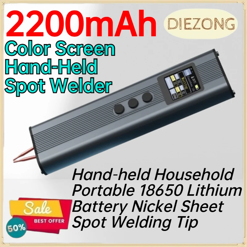 2200mAh Color Screen Hand‑Held Spot Welder Hand‑held Household Portable 18650 Lithium Battery Nickel Sheet Spot Welding Tip
