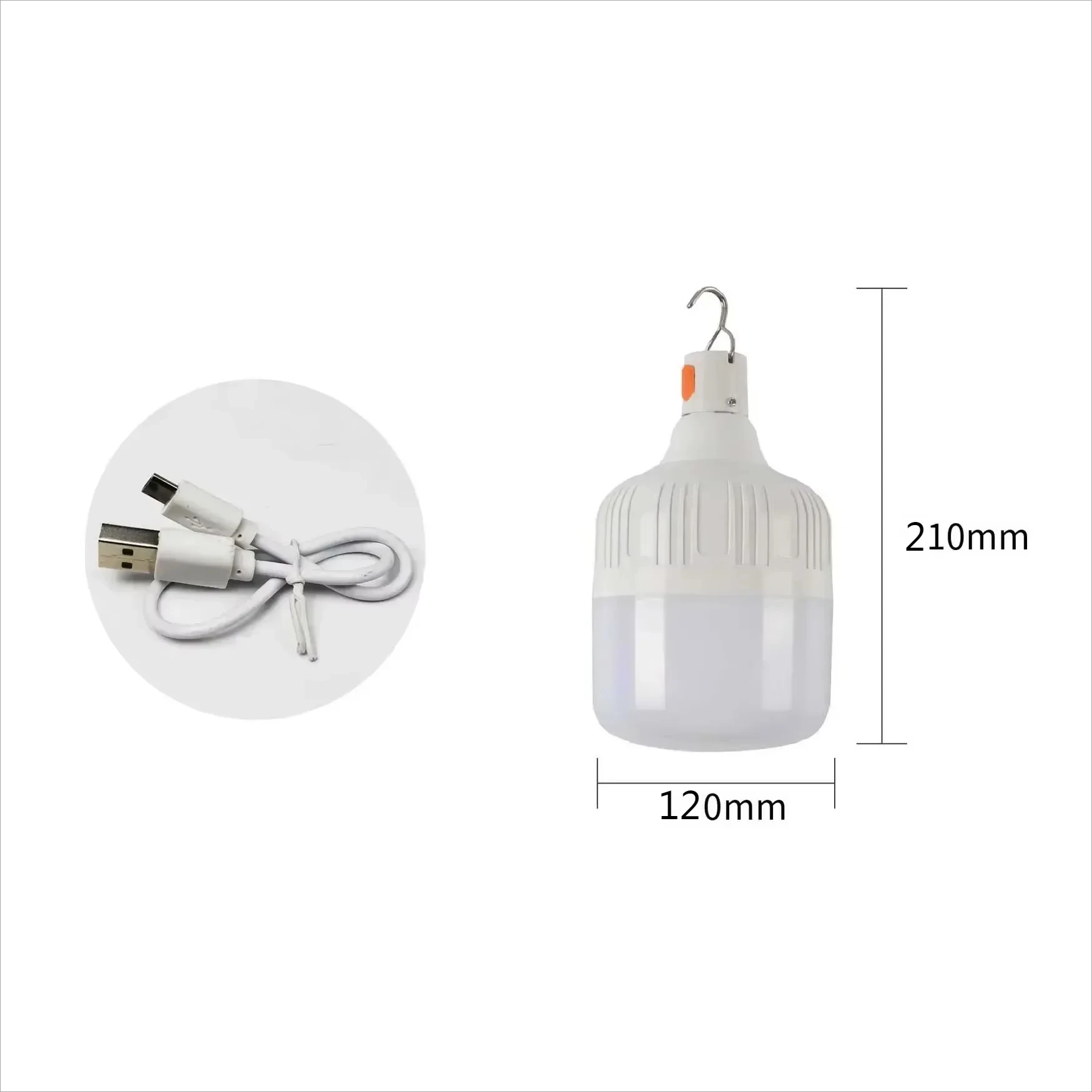 

Portable Rechargeable LED Camping Light with Hook Dimmable Tent Lantern Emergency Night Lamp for Hiking Travel Adventure Use