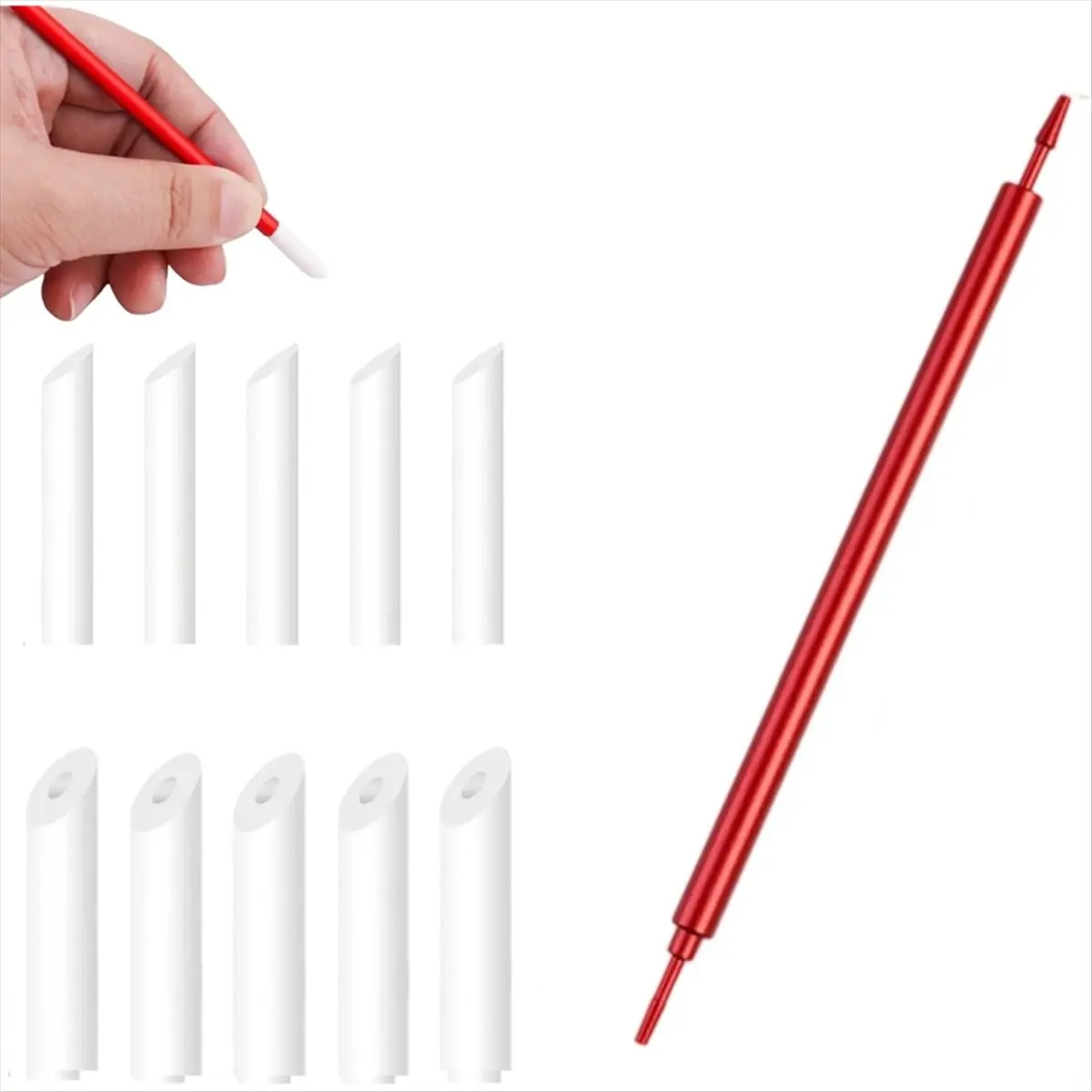 Budget-Friendly-1Pcs Metal Model Wiping Sticks Sturdy Seepage Line Oldening Wiper Pen Wiping Stick Tool with 10 Heads for Model
