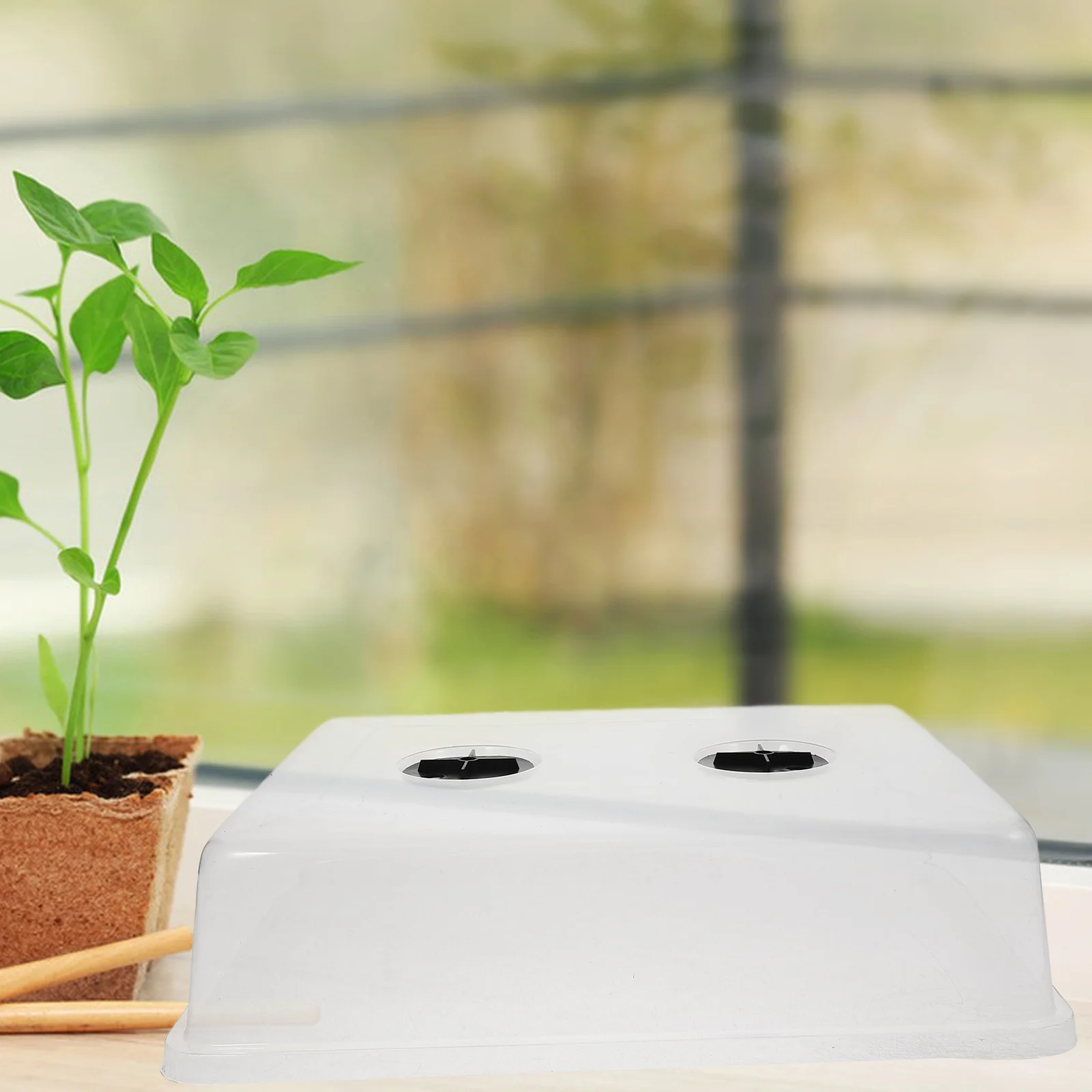 

2Pcs Nursery Pot Lids Transparent Plastic Heat Preservation Humidity Domes Adjustable Vent Gardening Moisturizing Cover Plant