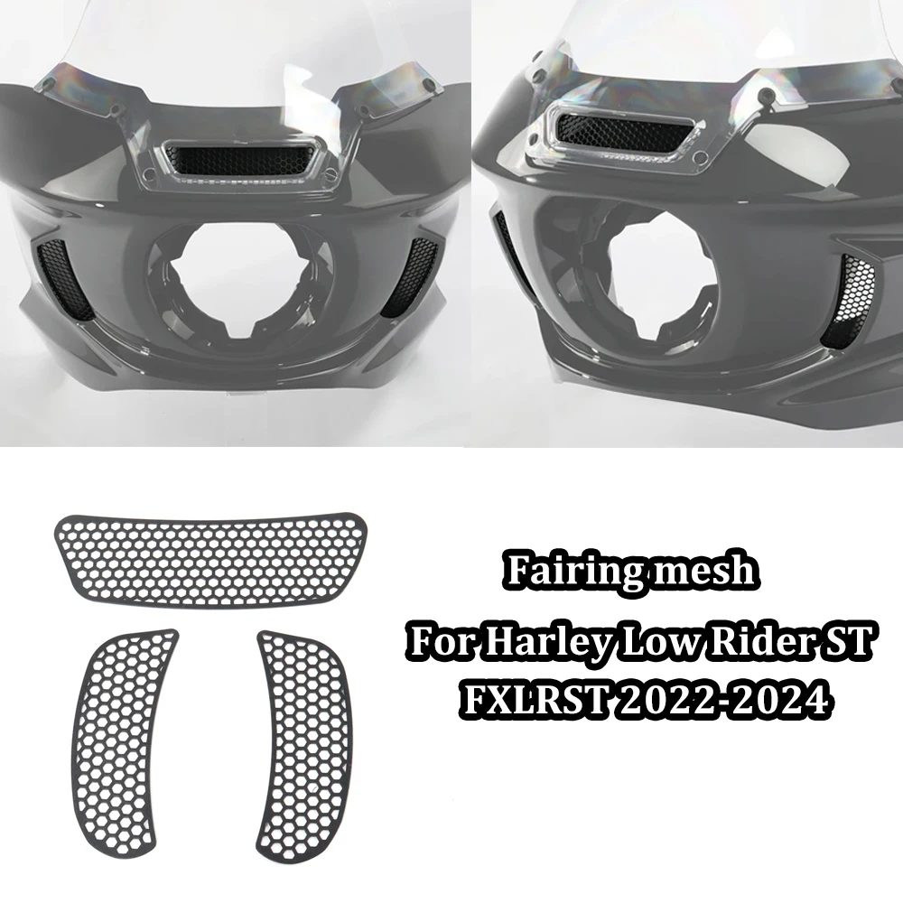 For Harley Softail Low Rider ST FXLRST Low Rider El Diablo FXRST 2022-2024 NEW Fairing Mesh Vent Screen Batwing Accent Grill Fit