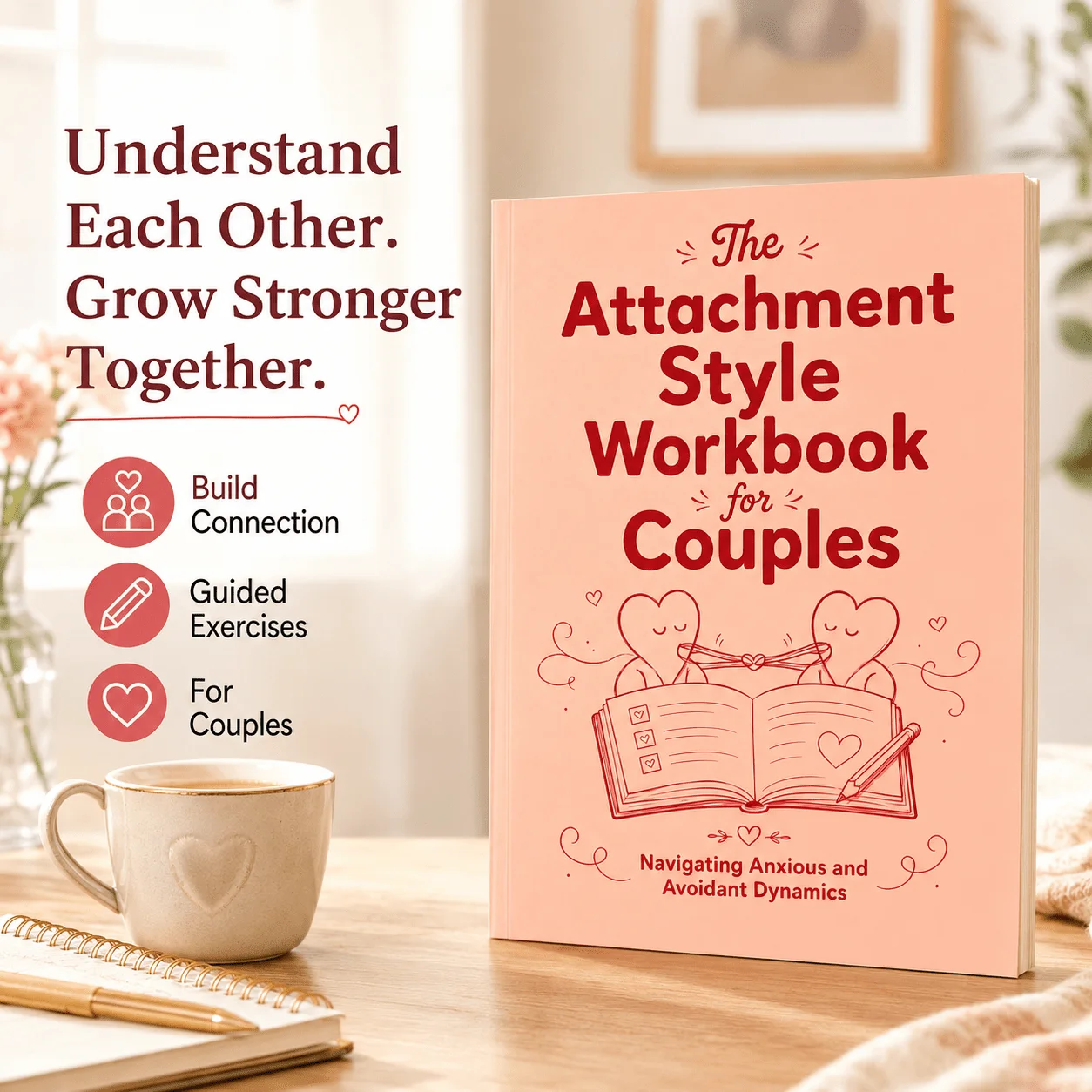 Attachment Style Workbook for Couples, Relationship Workbook for Navigating Anxious and Avoidant Dynamics