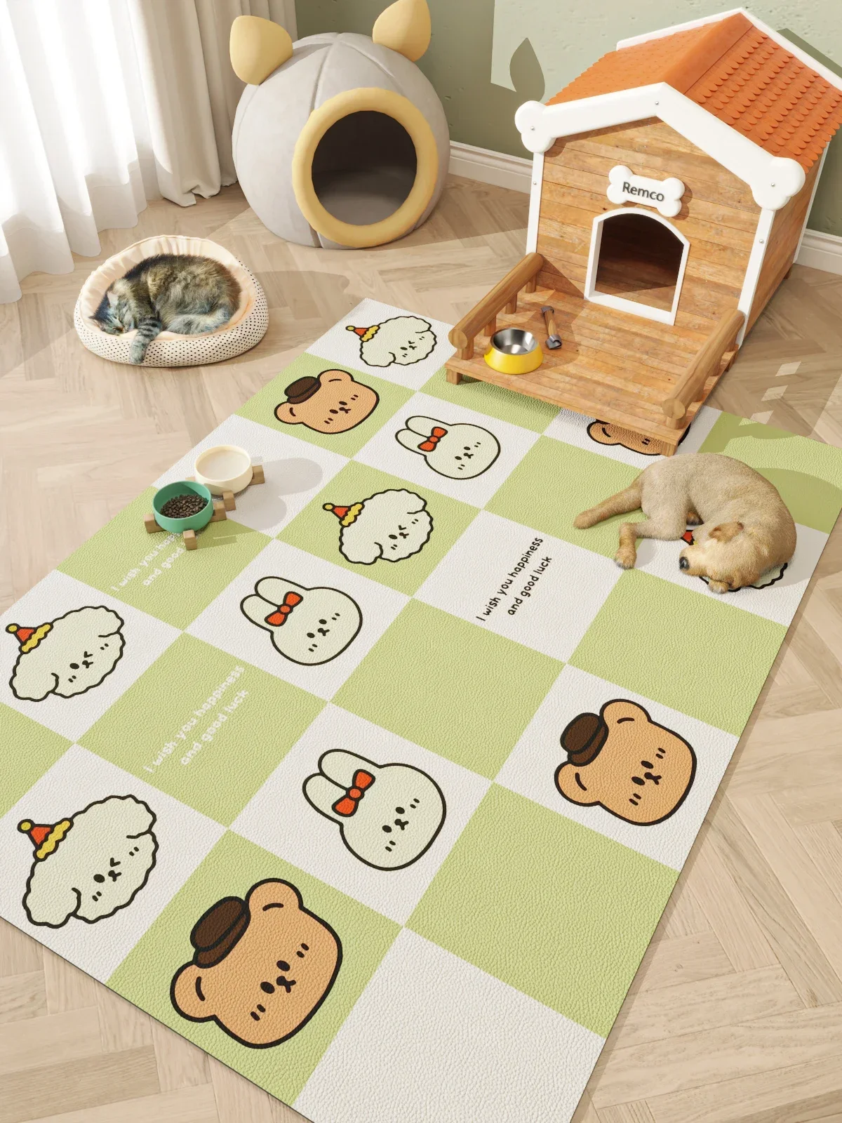 

VIKAMA Коврик для пола с милыми собаками из диатомовой грязи, грязеотталкивающий и нескользящий коврик для собак, водонепроницаемые и устойчивые к мочу ковры