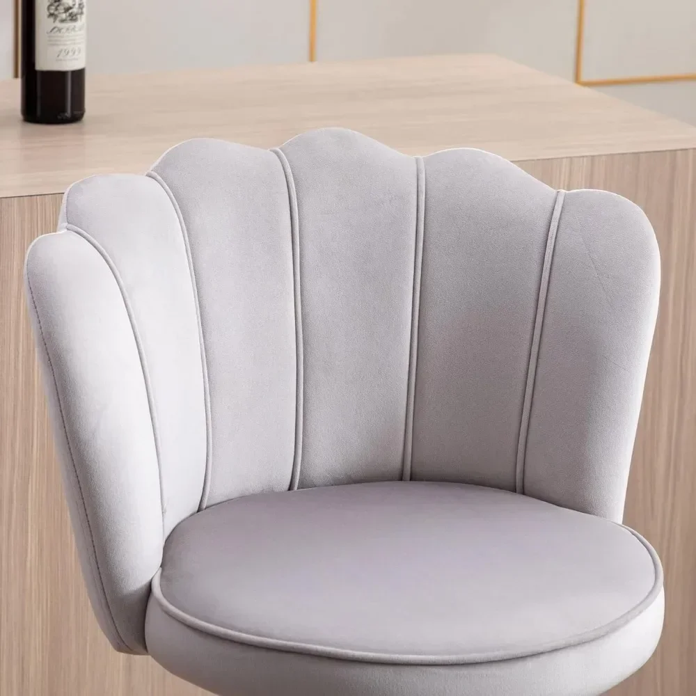 Swivel Barstools Bar Height Adjustable Upholstered Counter Stool Velvet Bar Chairs with Back