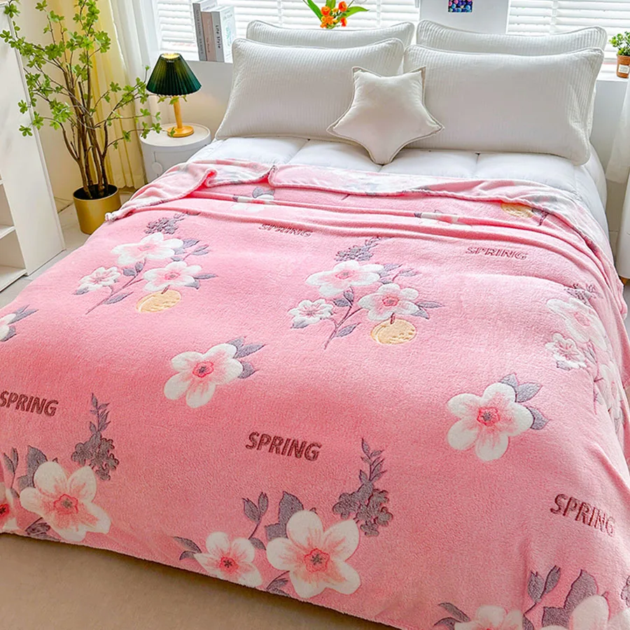 Superweiche Flanelldecke, dicke, klimatisierte Decke, warme und bequeme Bettwäsche für Camping und Reisen.