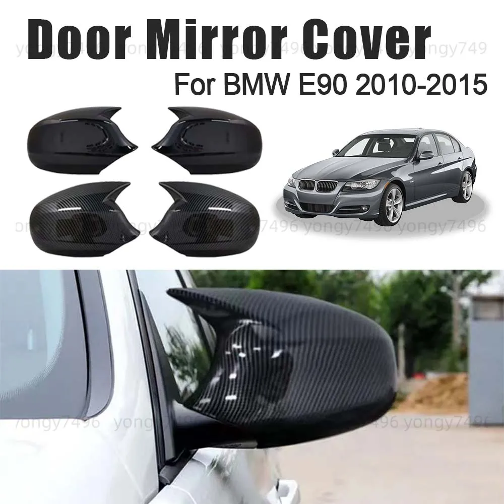 

Car Upgrade Carbon Fiber Glossy Black Door Mirror Cover For BMW E90 2010-2015 Car Rearview Accessories Stickers Decoration