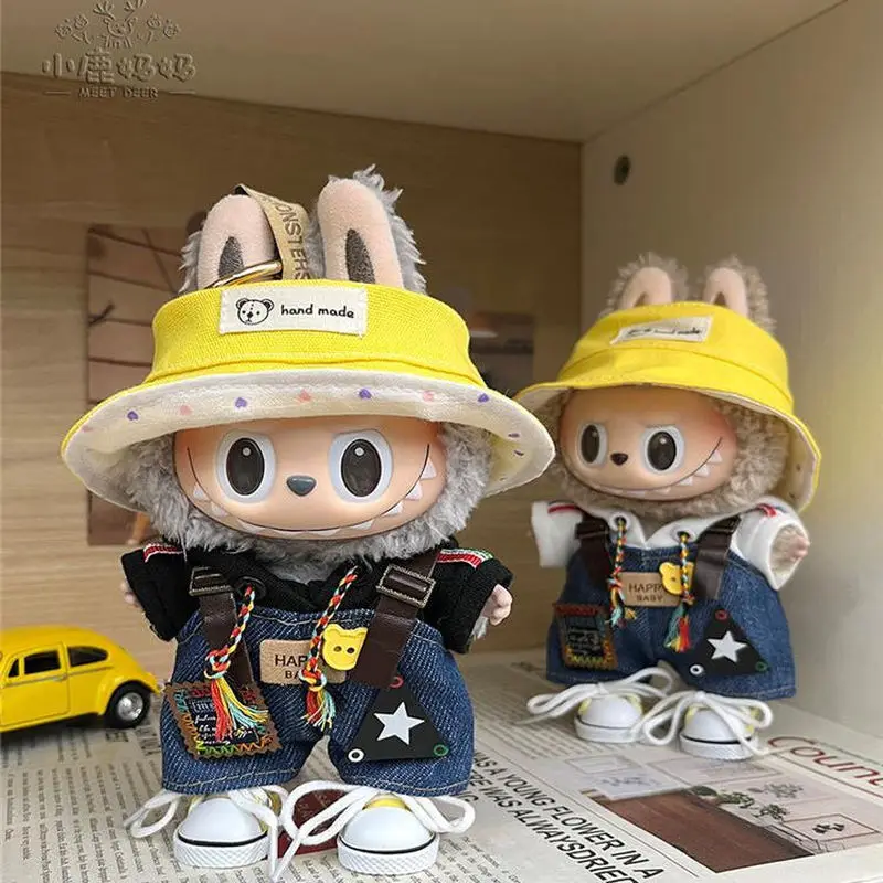 

For Labubu Clothes Only Clothes No Dolls Trendy And Cool Denim Clothes, Pull Fabric Hoodie 123 Generation Hat Replacement