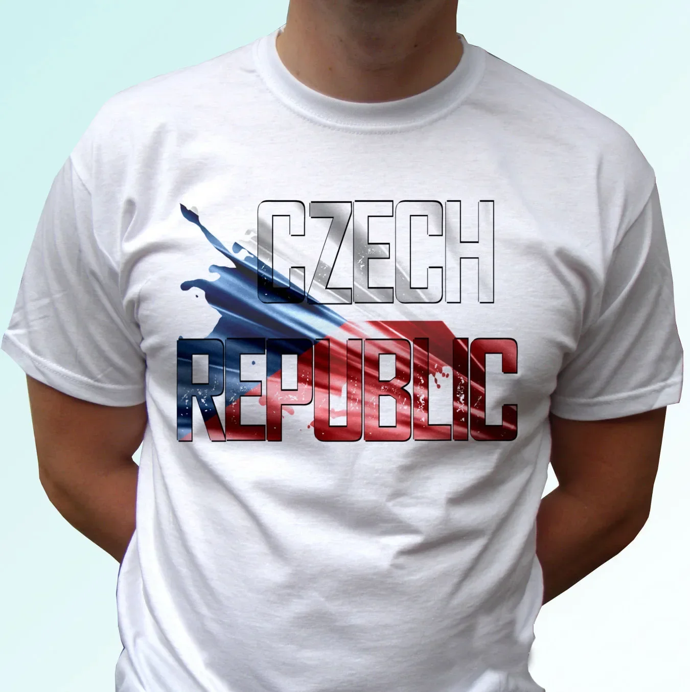 Fashion Czech Republic Flag White T Shirt Top Country Mens Sizes Tees
