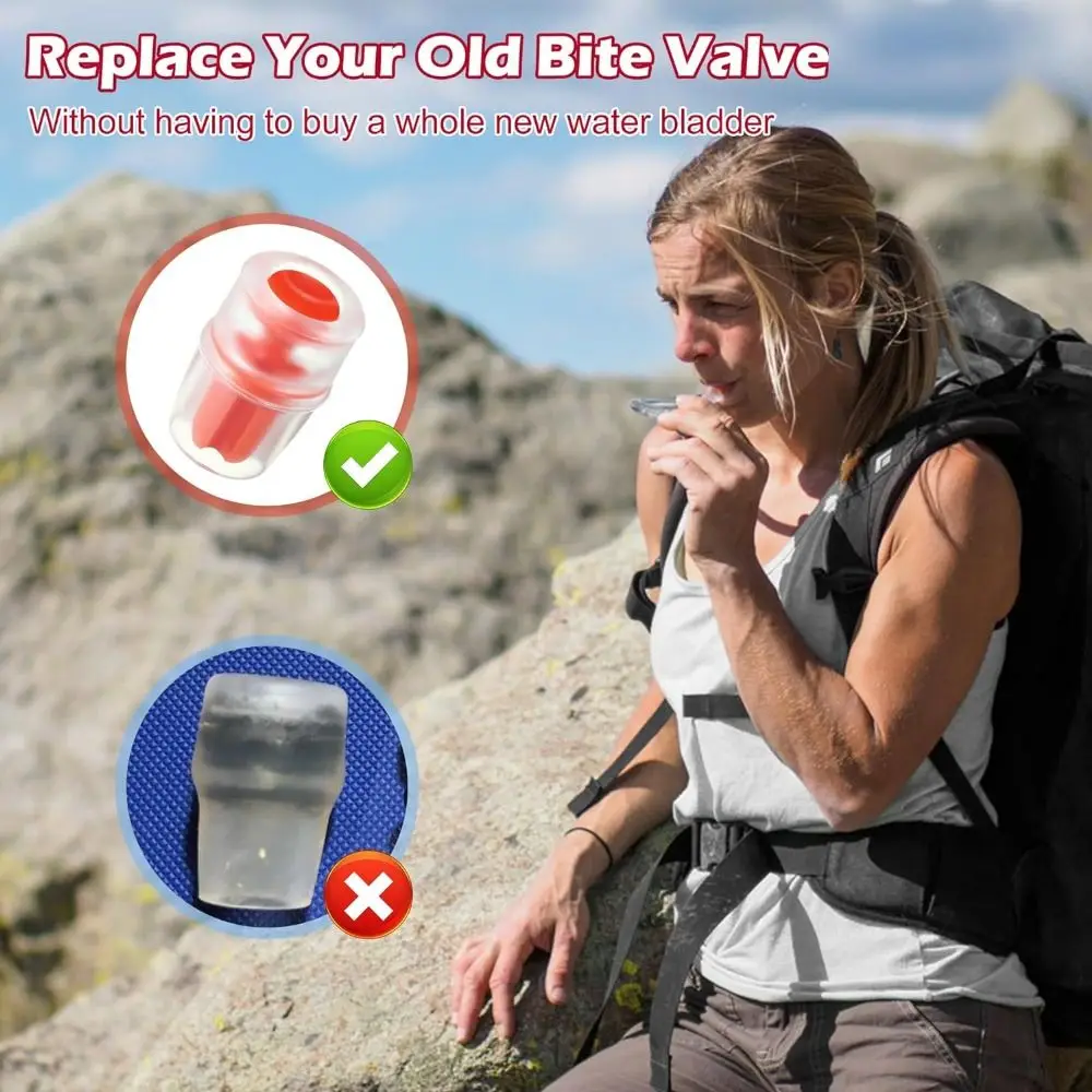 Osprey Packs Bite Valve Replacement Sheath Silicone Water Bladder Hydration Pack Bite Valve Nozzle Red