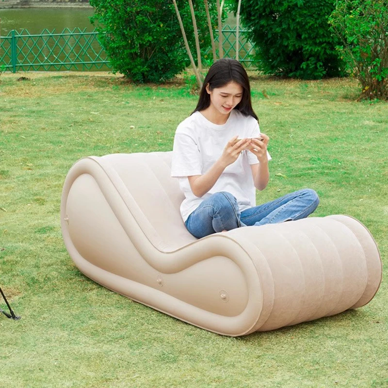 Sofá inflable perezoso para sala de estar, sillón plegable de un solo piso de diseñador para exteriores, Sillón relajante, muebles de Patio