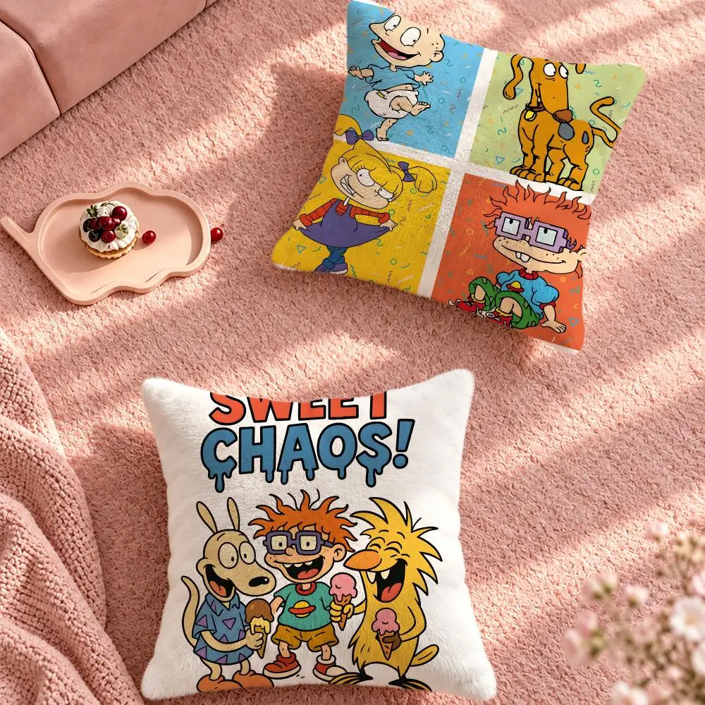 Cartoon Baby Adventures Rugrats Cushion Cover Cute Cartoon Throw Pillow Cover Soft Plush Cushion Cover Sofa Bedroom Home Decor