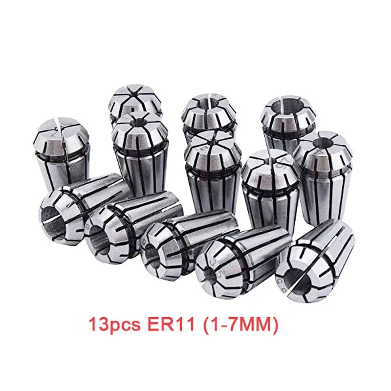 13Pcs ER11 Collet Chuck CNC Spindle ER11 Collet Lathe Tool Holder Pinza ER11 Collet Set From 1-7MM for CNC Milling Lather