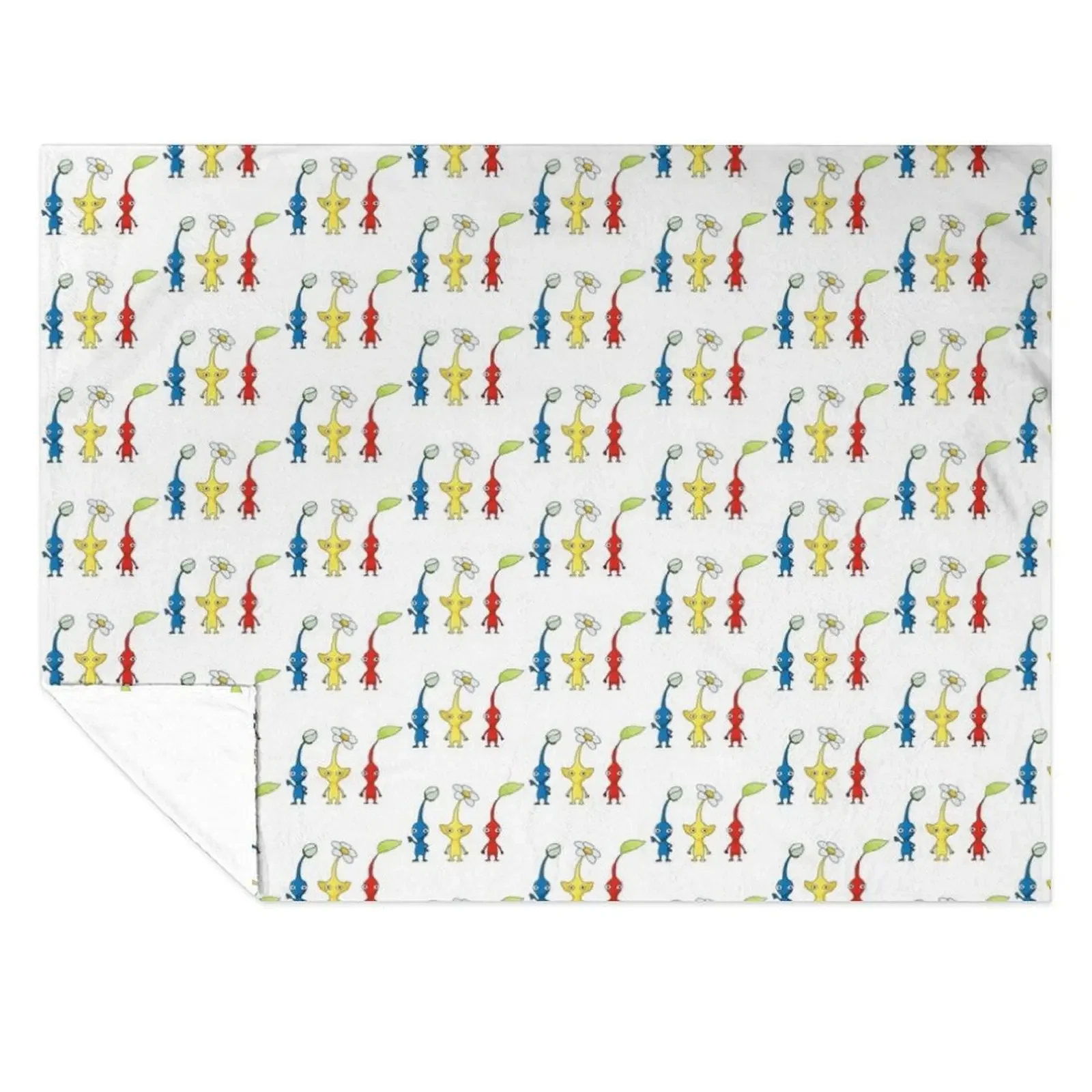 

Blue, Yellow and Red Pikmin Sticker Set Throw Blanket For Decorative Sofa Decorative Sofa decorative manga Blankets