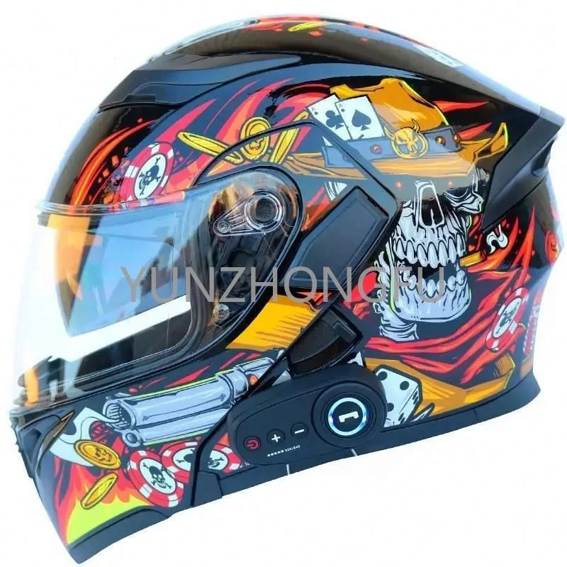 Motorcycle Helmet Bluetooth Cascopa Motorcycle Full Face Helmet Flip Helmet