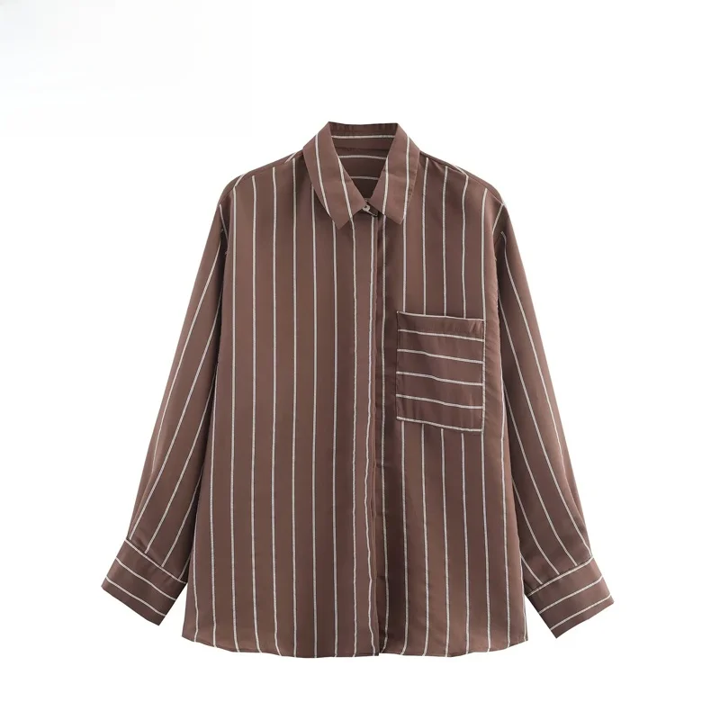 

EVEA New Women's Faionable Striped Long Sve irt Autumn Winter Polyester Fiber Breathable Comfortable Fit Sle for Girls