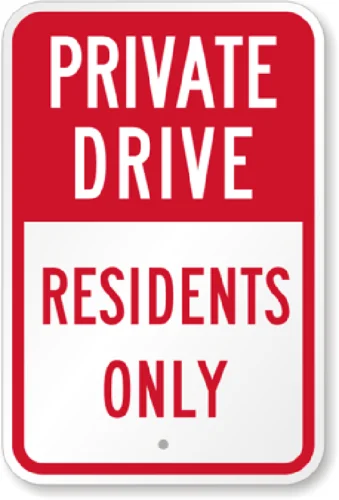 Private Drive Residents Only Sign Weatherproof Aluminum 8