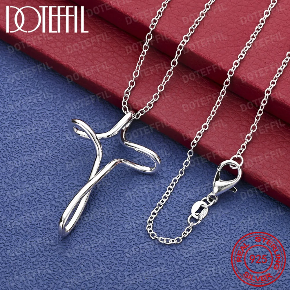 

Ожерелье с подвеской в виде креста из стерлингового серебра 925 пробы для женщин, модные свадебные украшения для помолвки