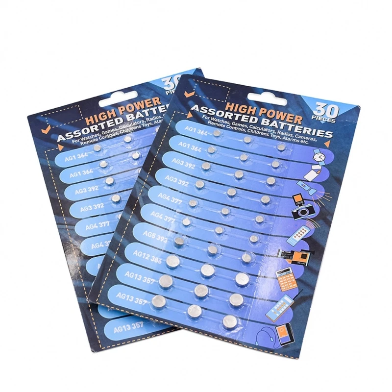 แบตเตอรี่เซลล์แบบกระดุมคุณภาพสูงสำหรับอุปกรณ์ต่างๆ แบตเตอรี่เซลล์แบบเหรียญ (30 ชิ้น)