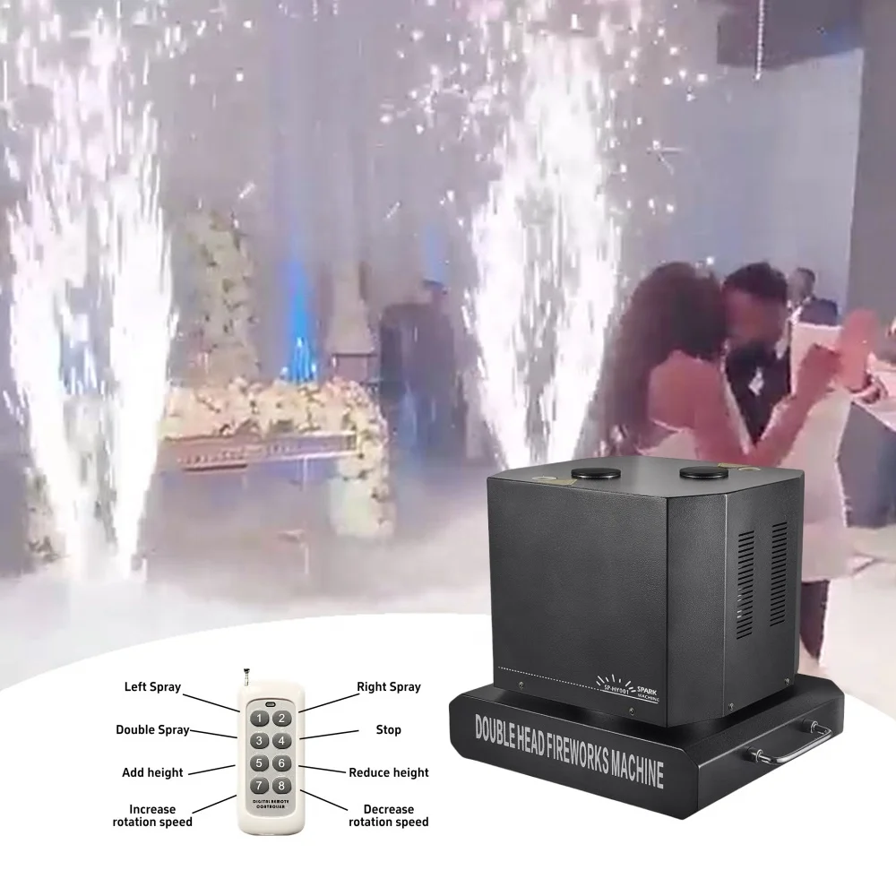 

SP 1300W DMX Dual Heads Sparkler Spin Dual Head Rotation Cold Sparklers Cold Flame Sparkuler Spin Machine for Wedding Party