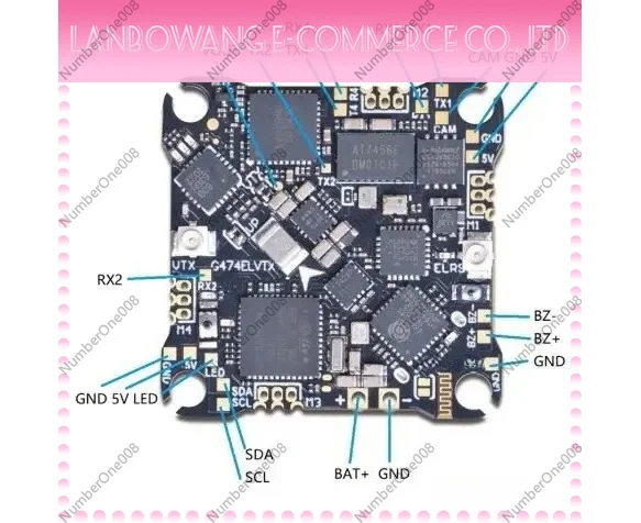 JHEMCU G474ELVTX F411 ELVTX 1S-2S Betaflight 4.4.2 JHEF411.HEX Flight Control FC for Receiver ELRS 12A ESC 400MW