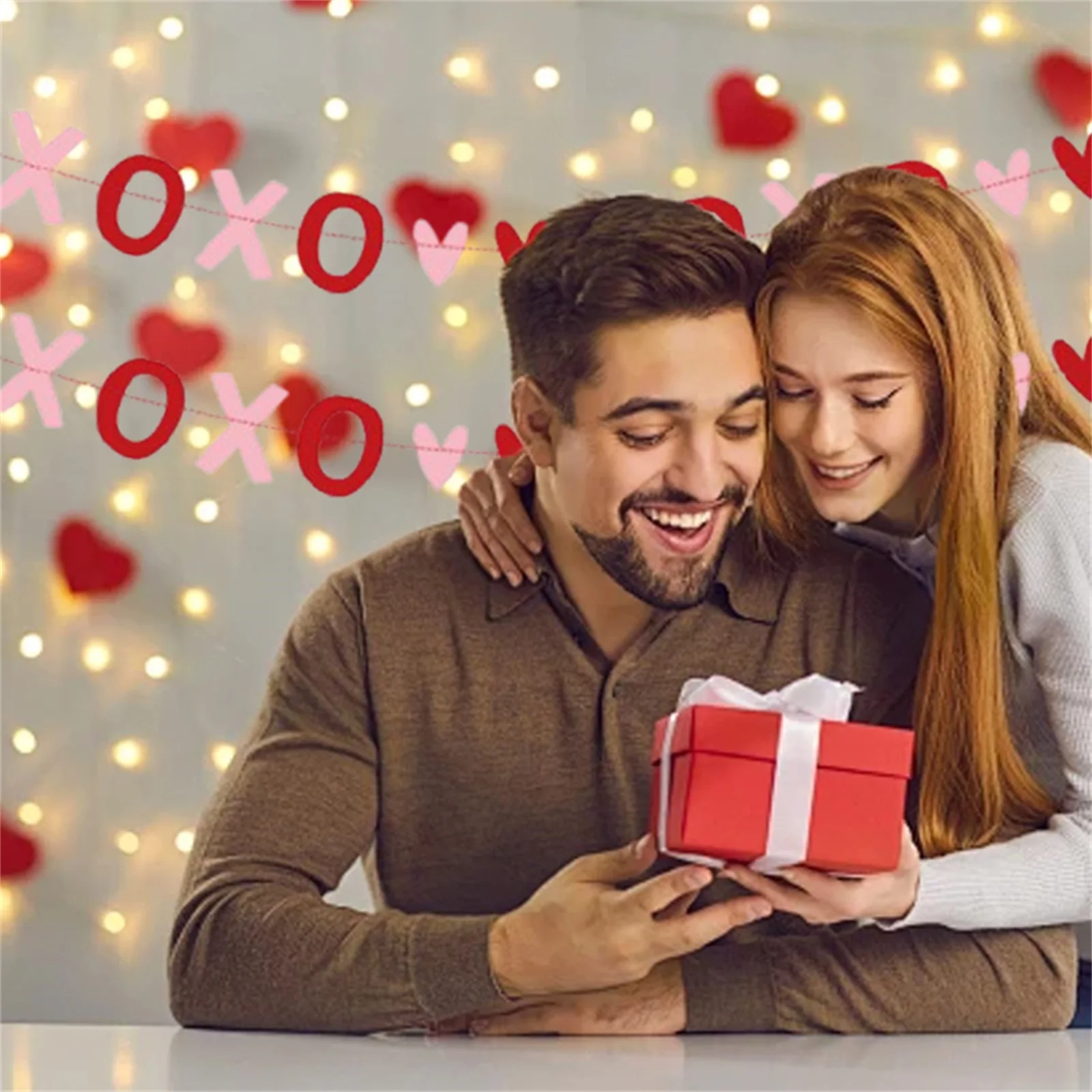 2025 corazón letra brillo divertido DIY decoración colgante para puerta árbol fiesta en casa Día de San Valentín pancarta de lentejuelas