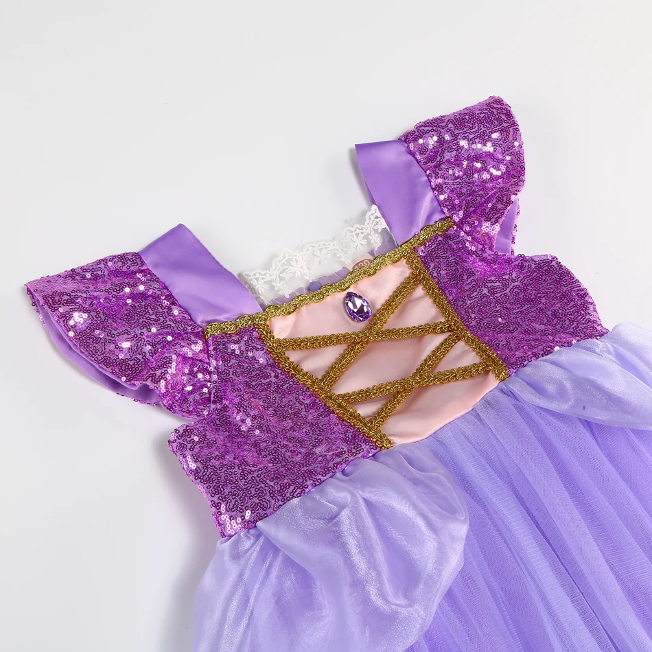 Vestido de Cenicienta para niños, disfraz de Rapunzel, disfraz de Bella, vestido de cumpleaños para niñas de 4, 5, 6, 7, 8, 9, 10 años